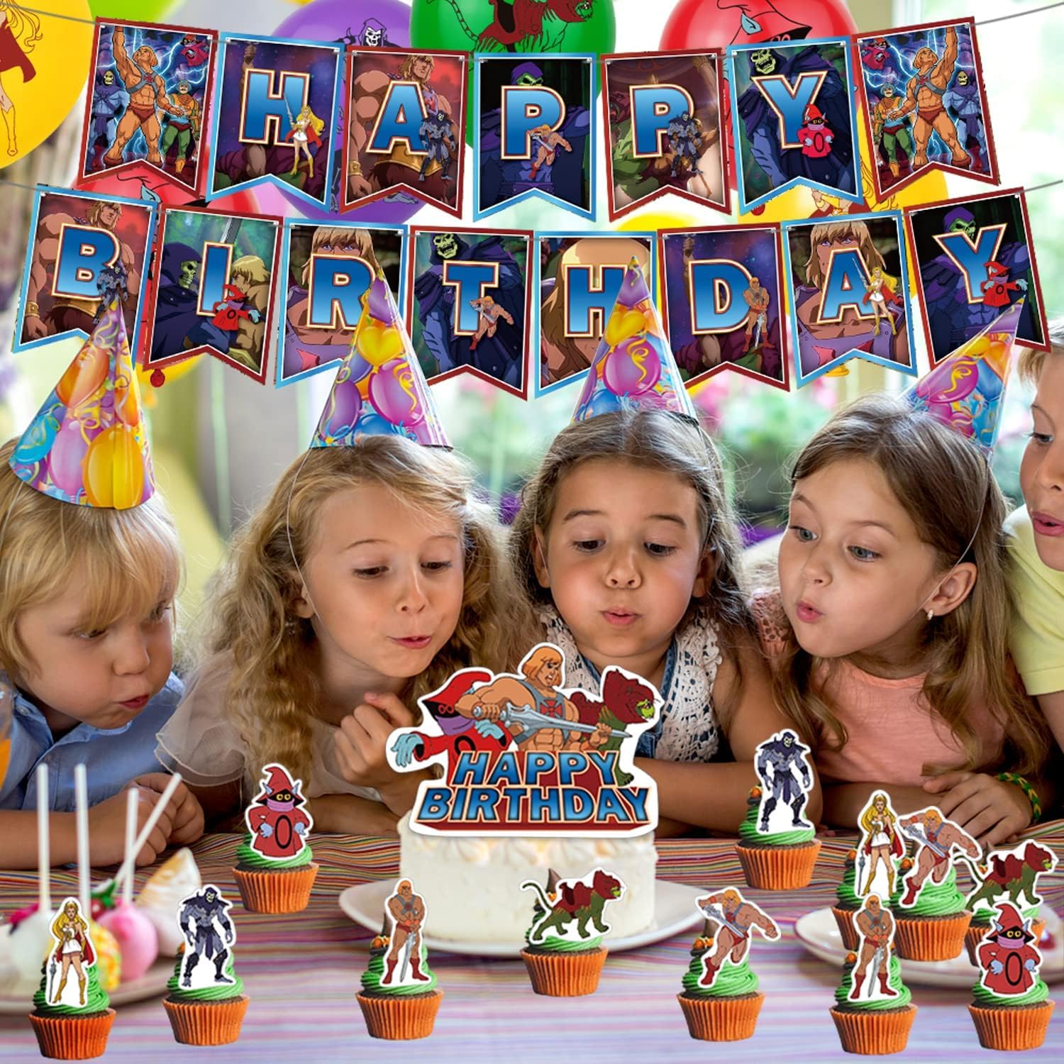 42-teiliges Cartoon Geburtstag Deko Set - Anime Party Deko Mit Ballons & Banner