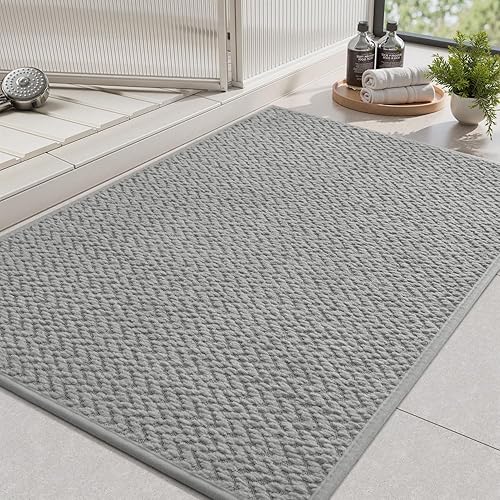 Miniatura 12 de AMOAMI - Tapete de baño delgado, tapetes de baño súper absorbentes para el baño, tapete de baño antideslizante con respaldo de goma de secado