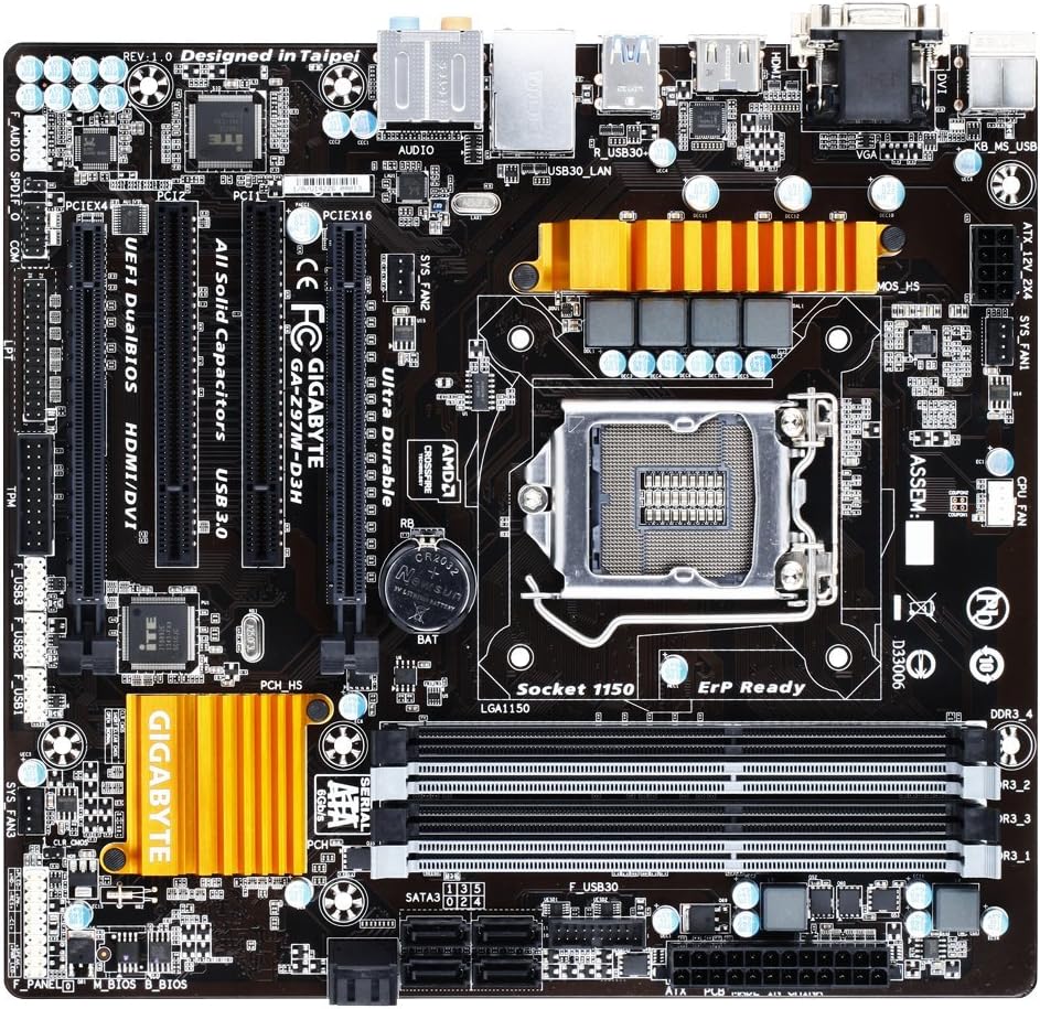 Gigabyte Z97 M Motherboard (mATX VGA SND + GLN + U3 SATA 6GB DDR3 Memory PRE-ASSEMBLED & TESTED COMPONENT BUNDLE
