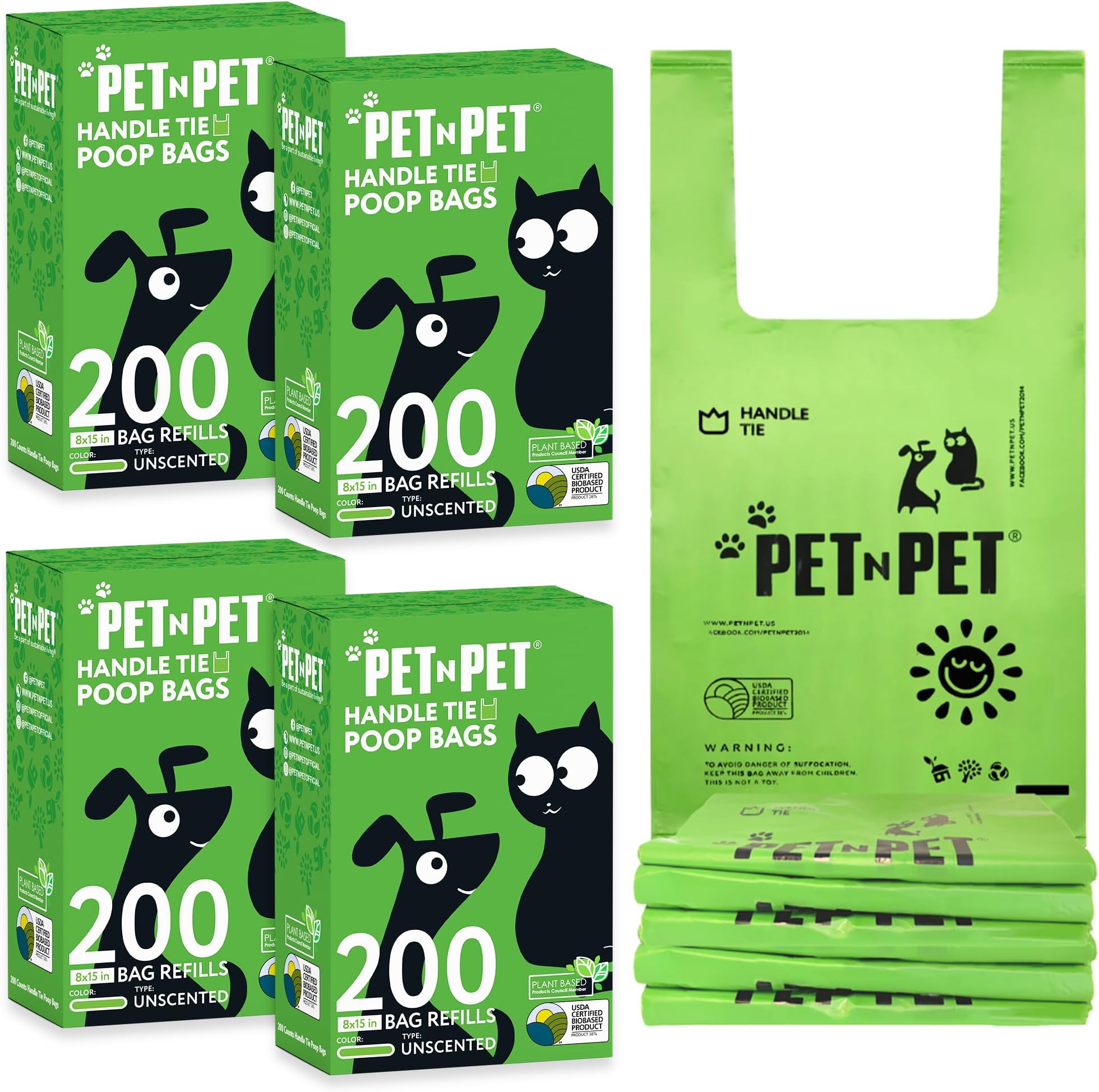 Home Alone Dog Poo Bags 310 Dog Poo Bags with Tie Handles Not on Rolls Poo Bags Extra