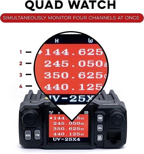 Miniatura 4 de BTECH UV-25X4 (segunda generación) Mini base móvil de 25 vatios de triple banda, radio móvil: VHF, 1.255M, UHF Amateur (jamón)