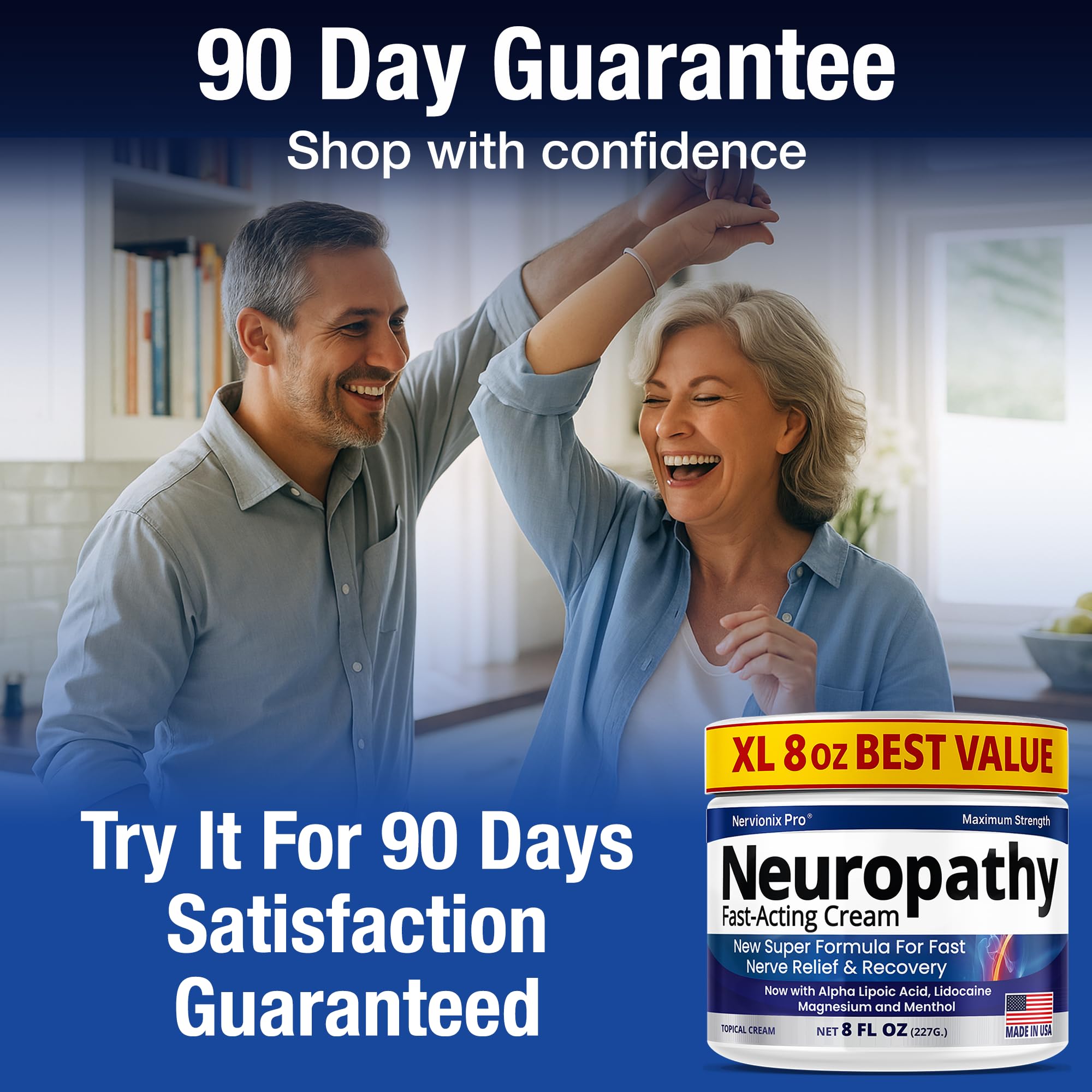 Neuropathy Nerve Relief Cream – Extra Large 8 oz – Maximum Strength for Feet Hands Legs Toes Back – Natural Ingredients Arnica Aloe Vera MSM Vitamins – Fast-Acting Soothing Relief – Super Value 8 oz — view 6