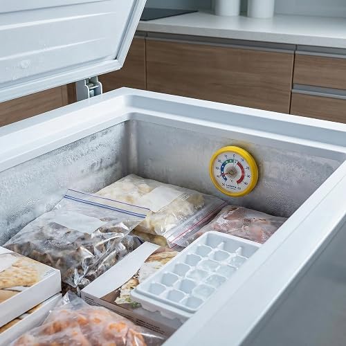 Lantelme Fridge Thermometer Self-Adhesive Thermometer Also for Freezer Ice Compartment Cooling Counter Fridge Fridge for Sticking Bimetal and Analogue (Red) - 9