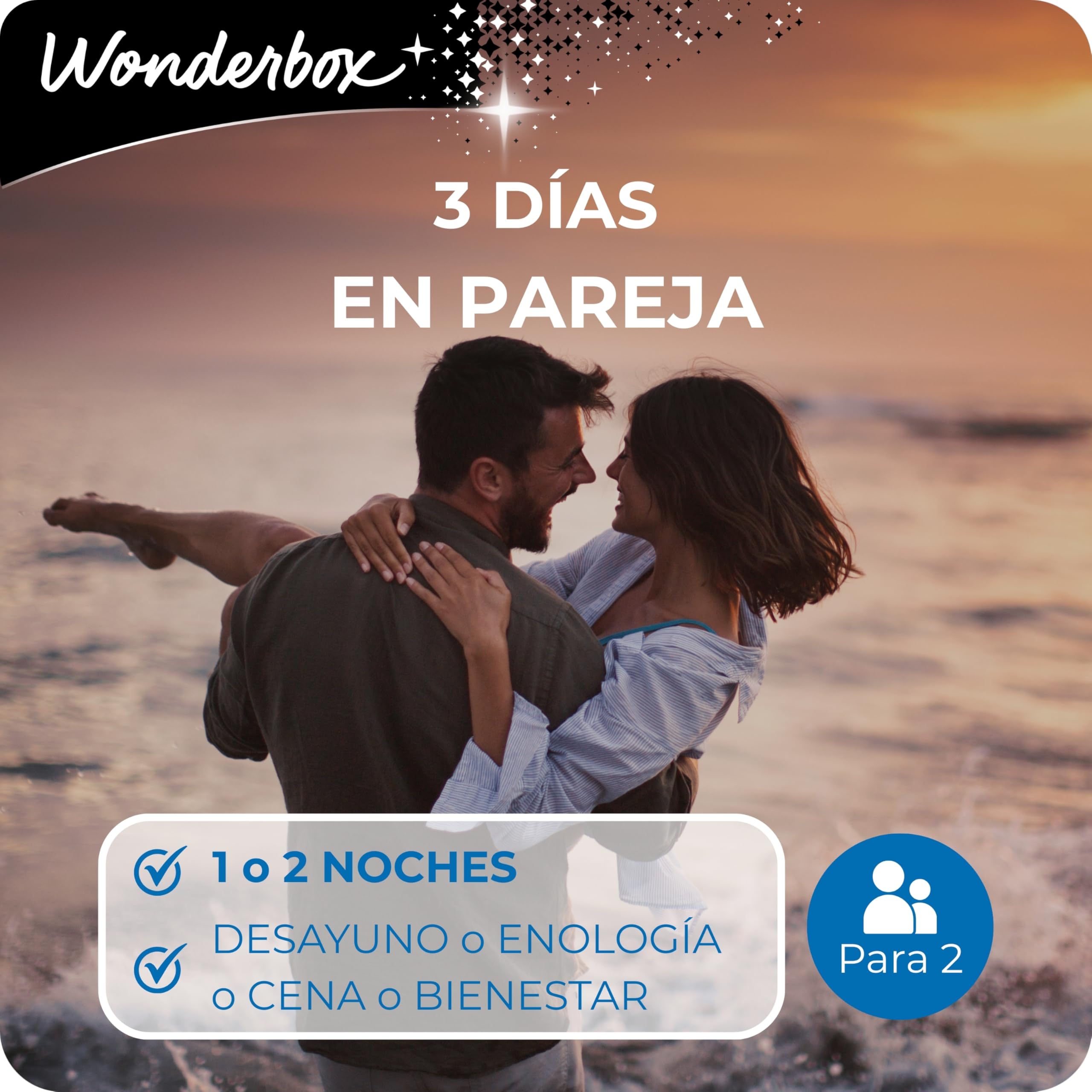WONDERBOX - Caja Regalo - 3 días en Pareja - 2 Noches con desayunos para Disfrutar en Pareja Entre 3500 estancias en España y Europa