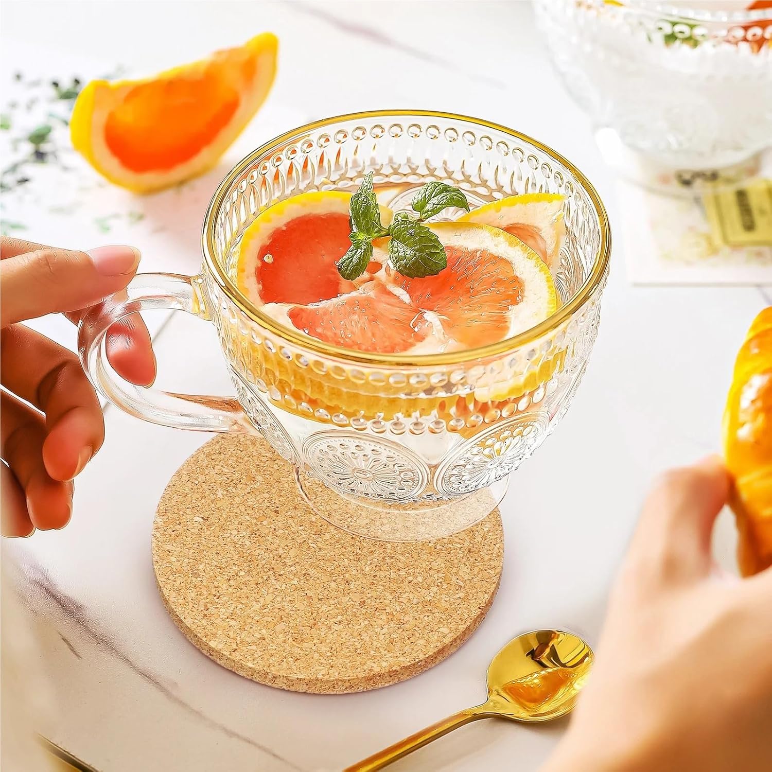 Coasters 120 pcs Round Edge Non-Slip Thick Coasters (Heat Insulation, Home Decor)