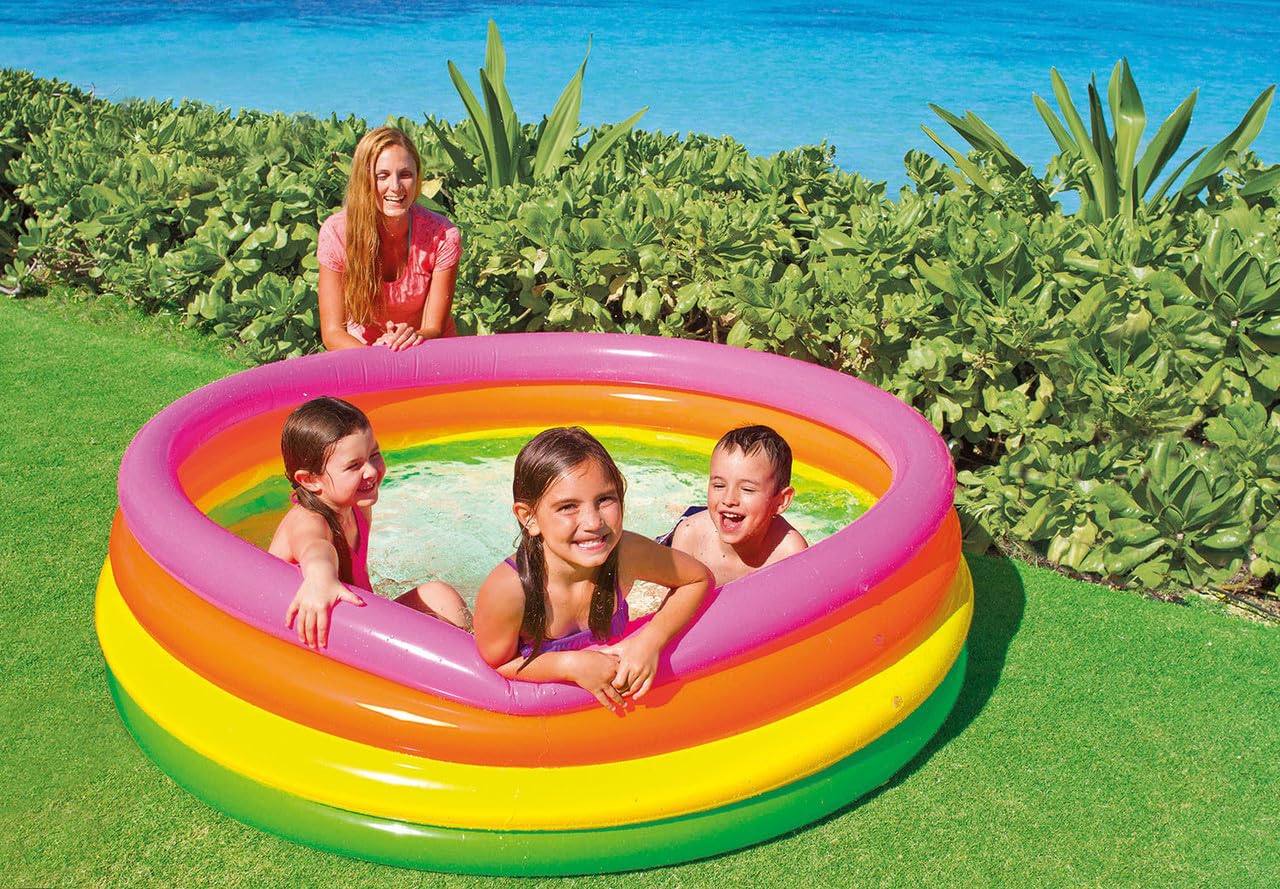VWretails Inflatable Pools Multicolor for Bath and Swimming (5.5 FT + Pump) 4