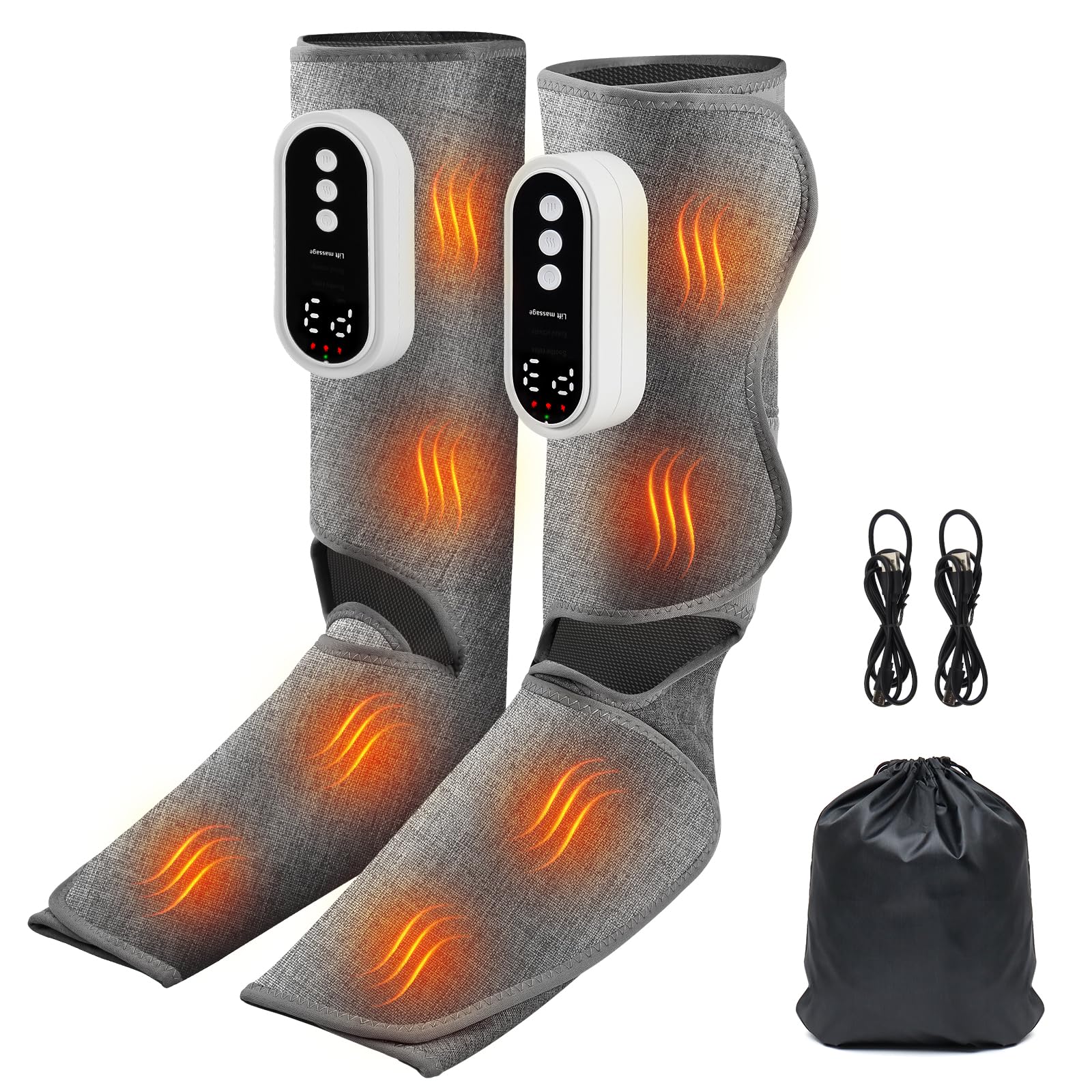Hoyiyobi Presoterapia Para Casa, Masajeadora de Piernas 3 Modos 3 Intensidades, Máquina Masajeadora de Presoterapia Piernas, Función Calor, Compresión de aire para relajación muscular