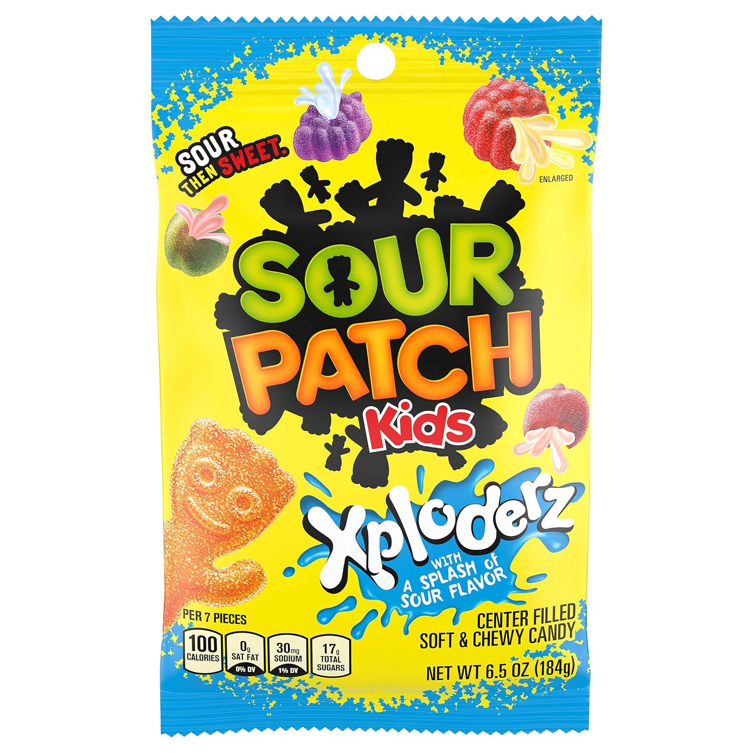 SOUR PATCH KIDS Xploderz Soft & Chewy Candy, 12 - 6.5 oz Bags