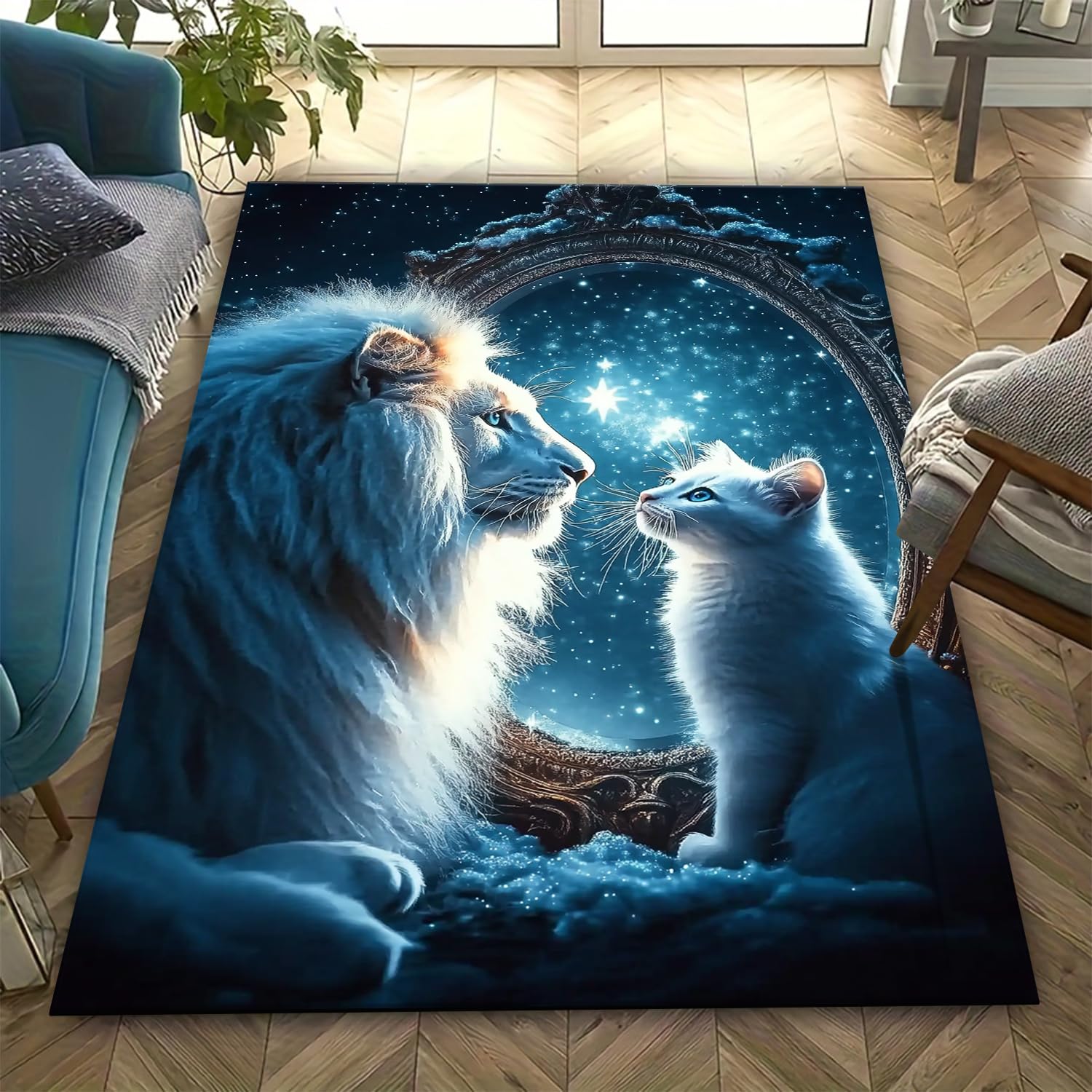 Tapis de jeu 3D lion doux et antidérapant pour protéger le sol des enfants