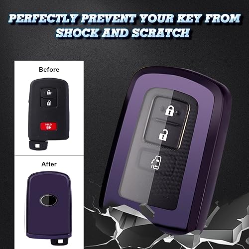 Miniatura 5 de Xotic Tech - Carcasa completa de TPU para llavero con llavero, compatible con Toyota 4Runner Tacoma Tundra Avalon Camry Corolla Highlander llave