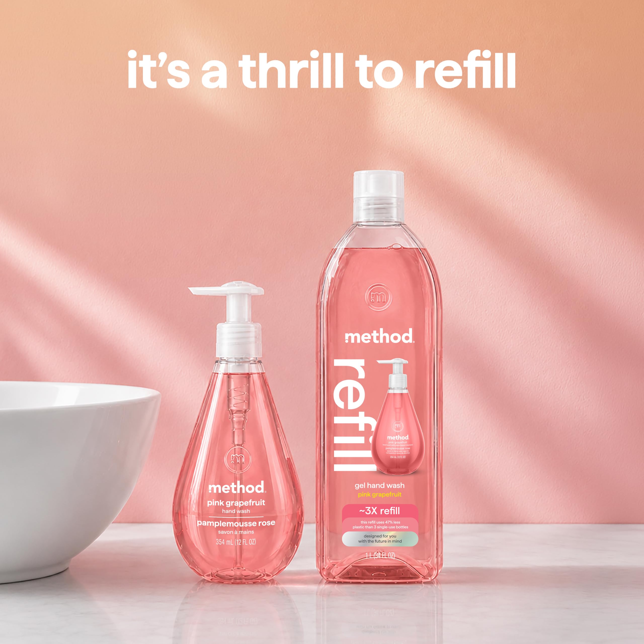 Method Pink Grapefruit Hand Wash Refill - Sustainable & Cruelty-Free -3