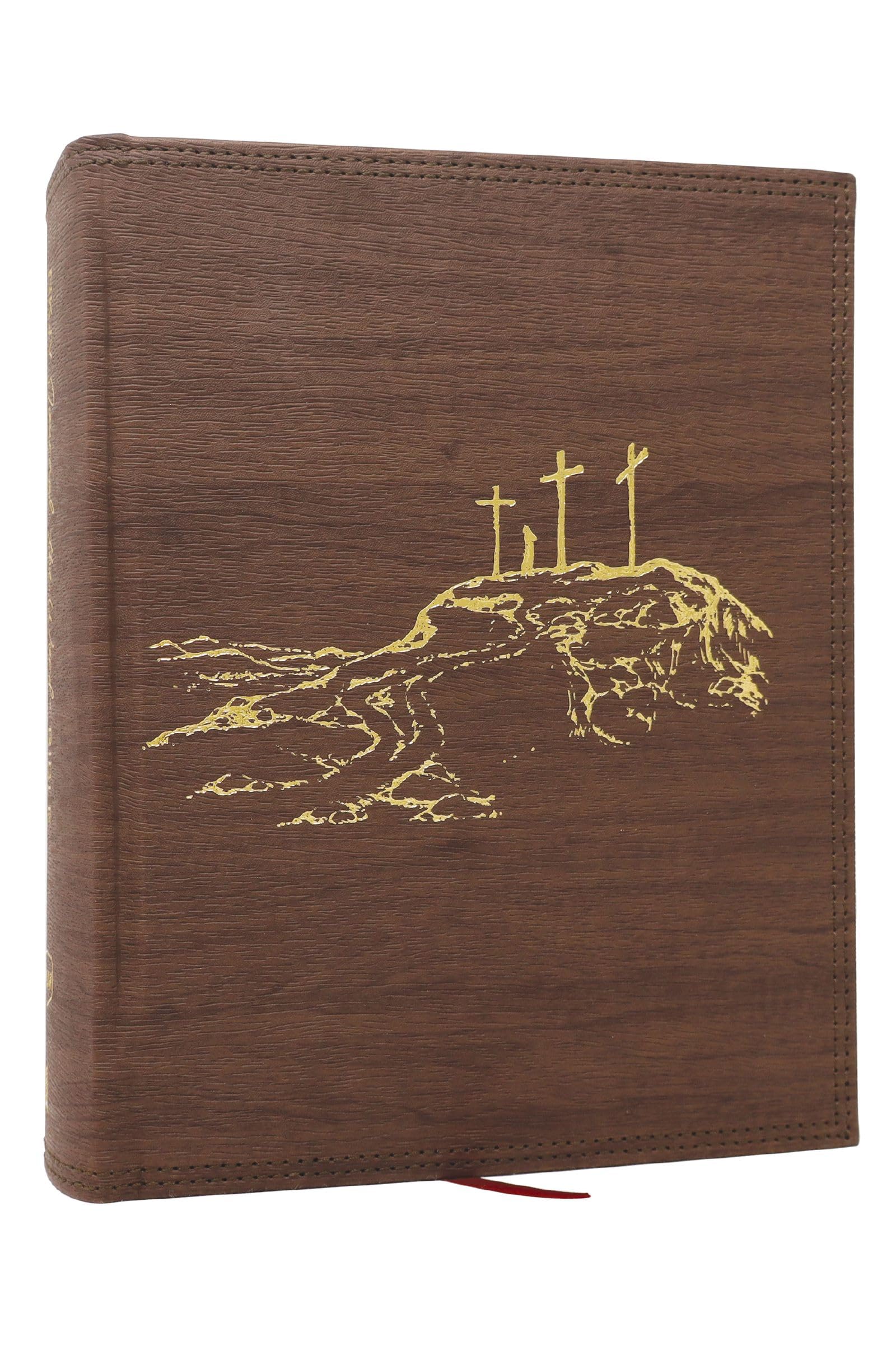 NKJV, Journal the Word Bible, Large Print: Reflect, Journal or Create Art Next to Your Favorite Verses (Brown Leathersoft, Red Letter): Reflect, ... to Your Favorite Verses, Brown, Red Letter