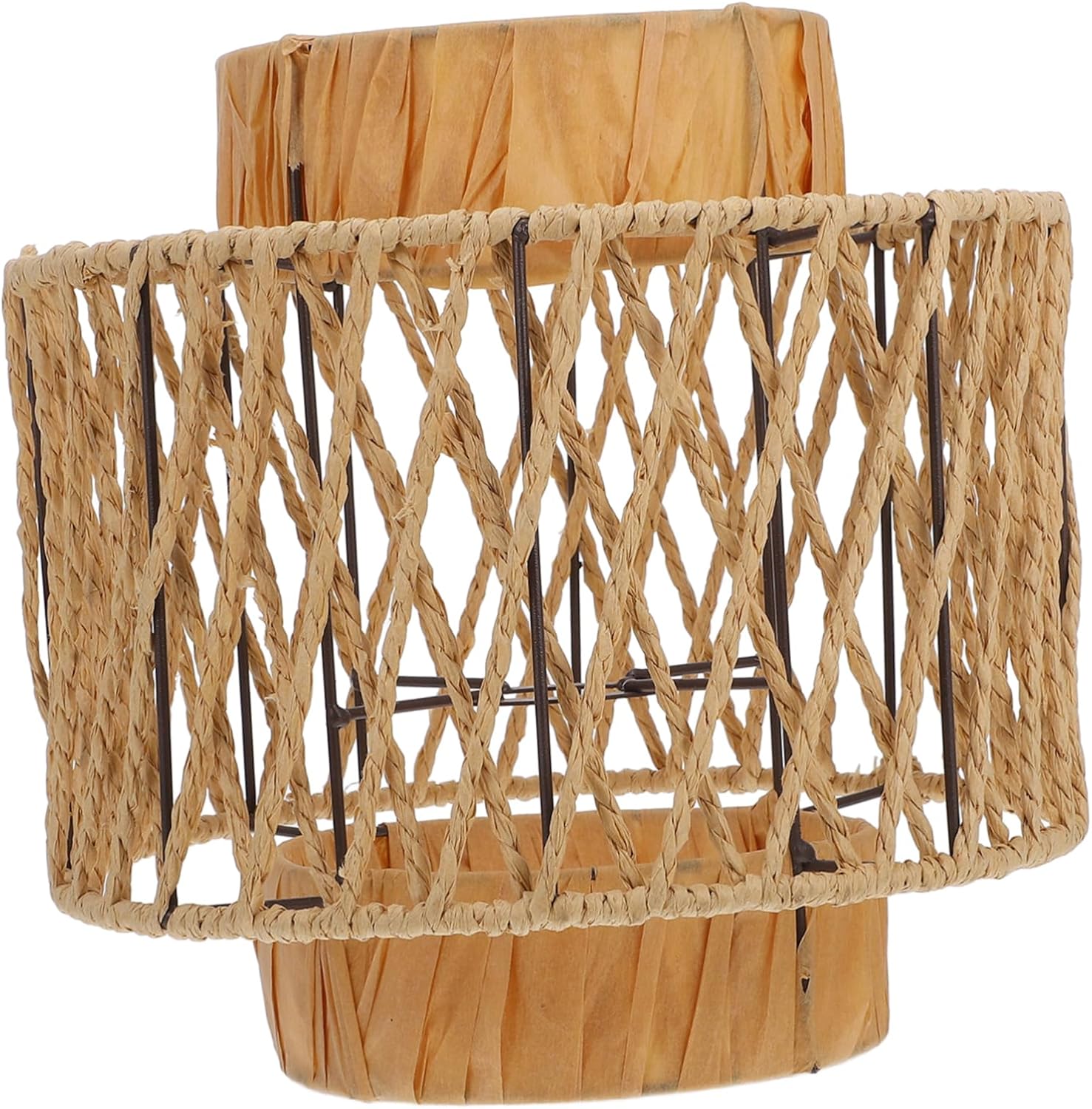 Rustic Handwoven Ceiling Lamp Shade Vintage Lantern Cover Oversized Pendant Light Shade