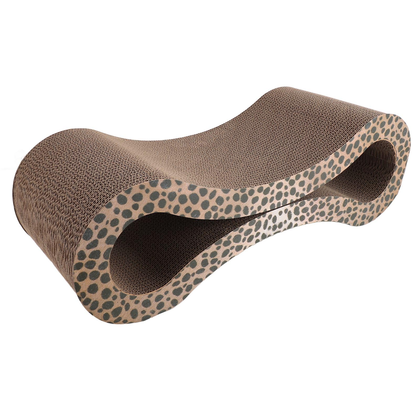 Tiragraffi per Gatti Lounge Protezione per Mobili Letto in Cartone Ondulato per Gatti Tiragraffi Ergonomico Extra Spesso (Colore leopardo)