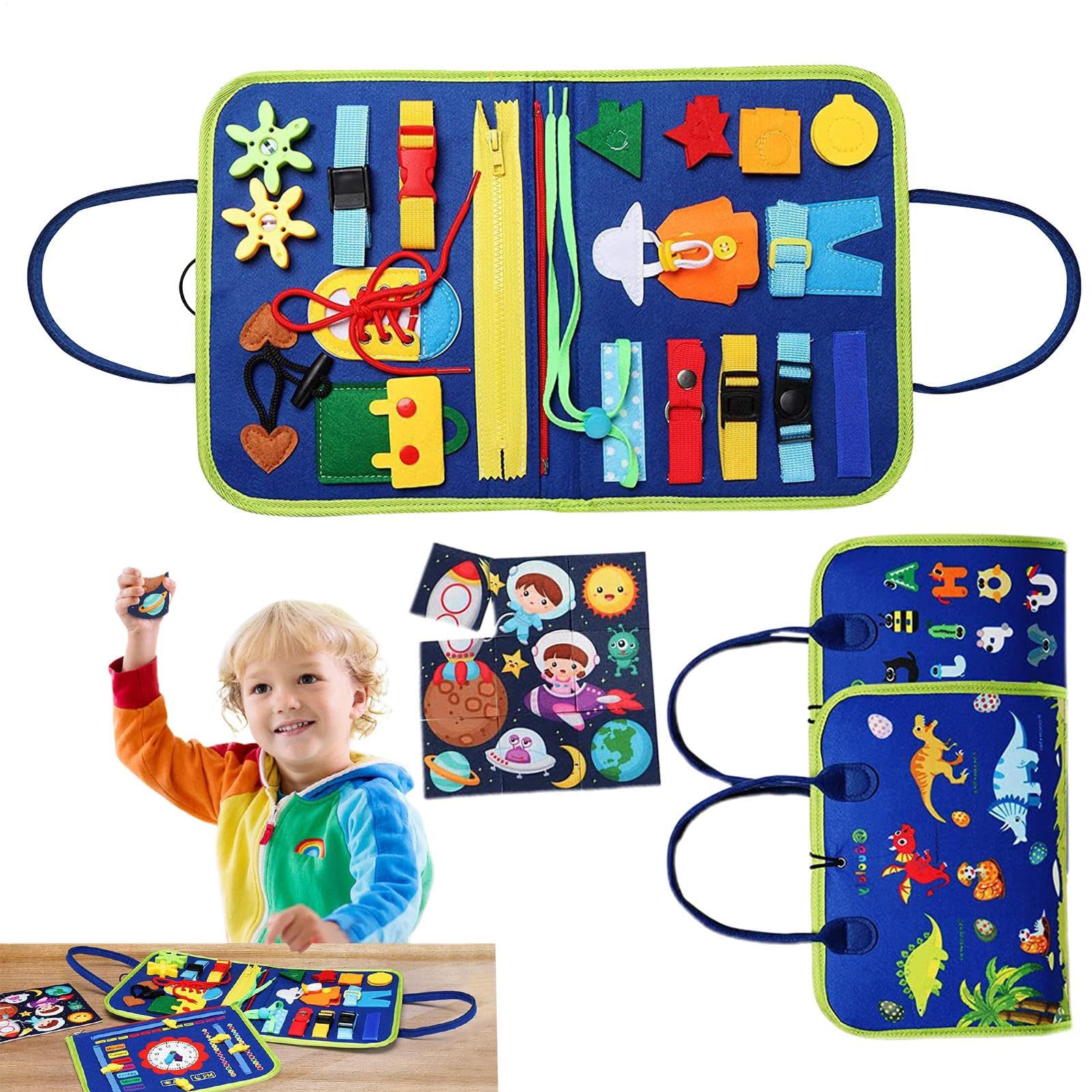 Generico Giocattoli Sensoriali Per Bambini - Lavagna Sensoriale Con Libro Morbido E Occupato, Giochi Di Viaggio Su Strada Attività Motorie, Forniture Per L'asilo Giocattolo Per Lo Sviluppo Delle Abili