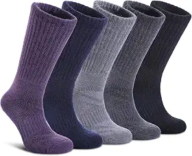 Meias de lã Merino para caminhada para mulheres e homens, quentes, quentes, grossas, amortecedoras de umidade, meias para botas de trabalho