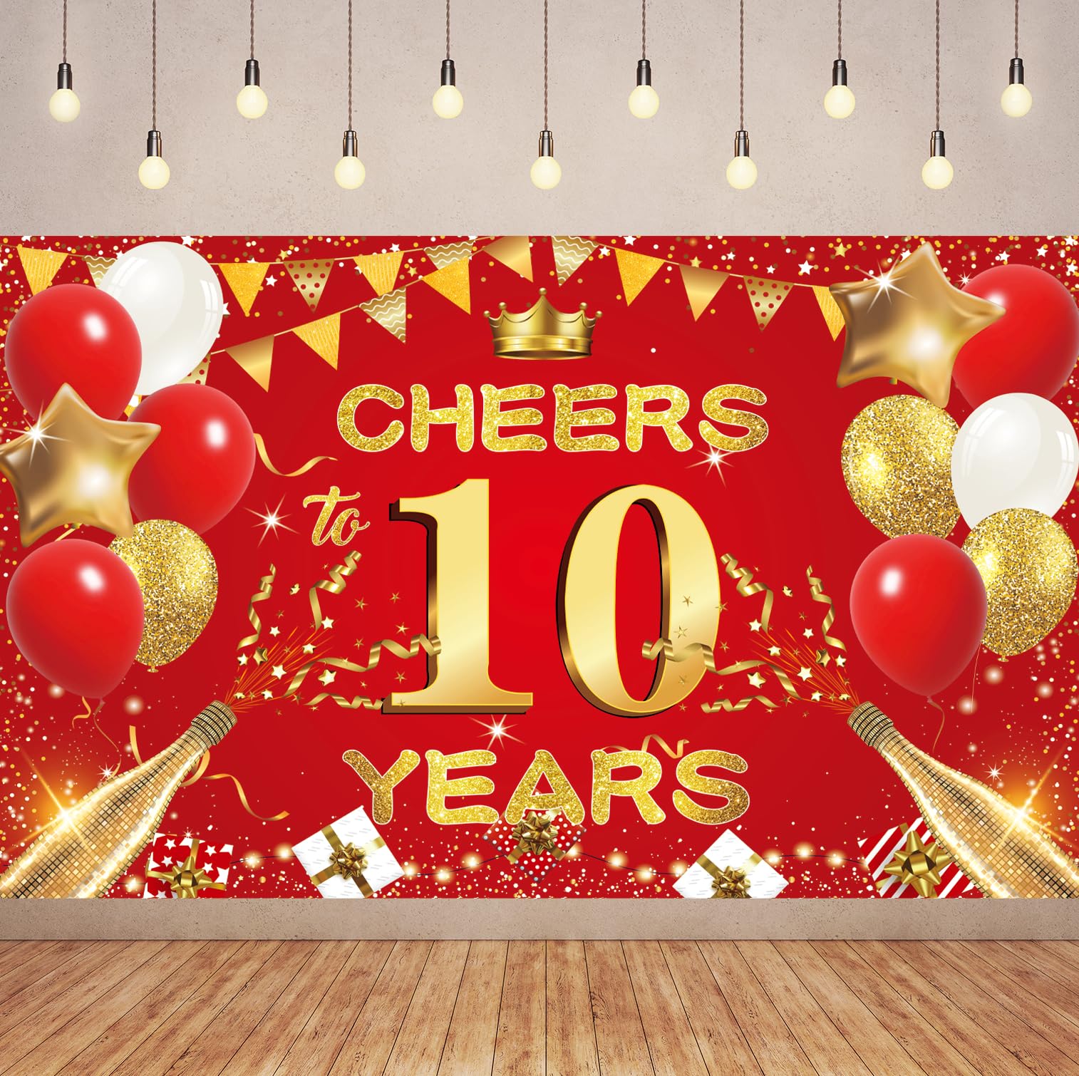 Cheers To 40 Years! Banner 185x110 Cm – Schwarz-Gold Für Geburtstag & Jubiläum