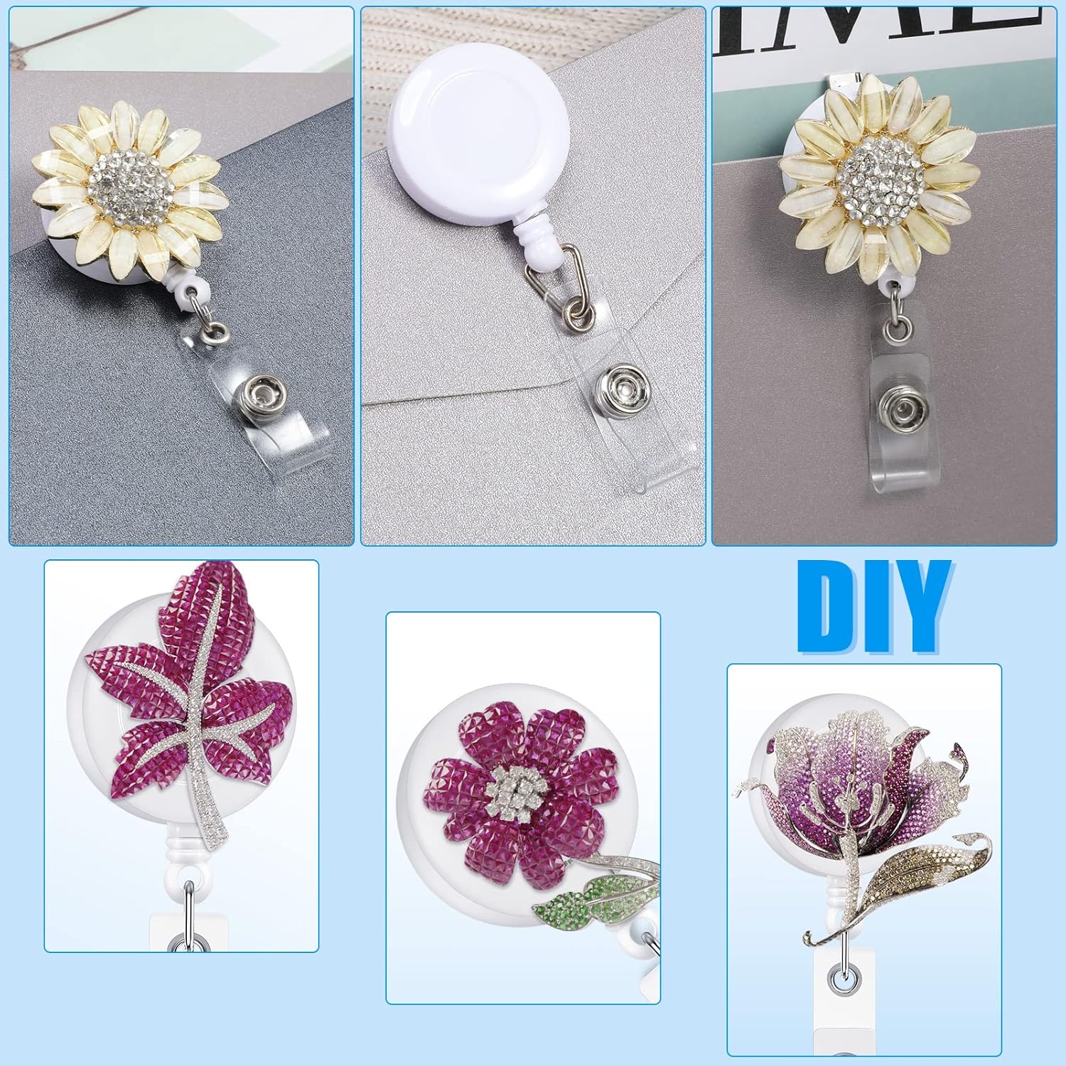 Zonon 100 Pieces Retractable Badge Reel Clips ID Card Holder Reel with Metal Belt Clip for Hanging Cards Key Chains, Name Badge Holders for Nurses Teachers Students(White) - Image 7