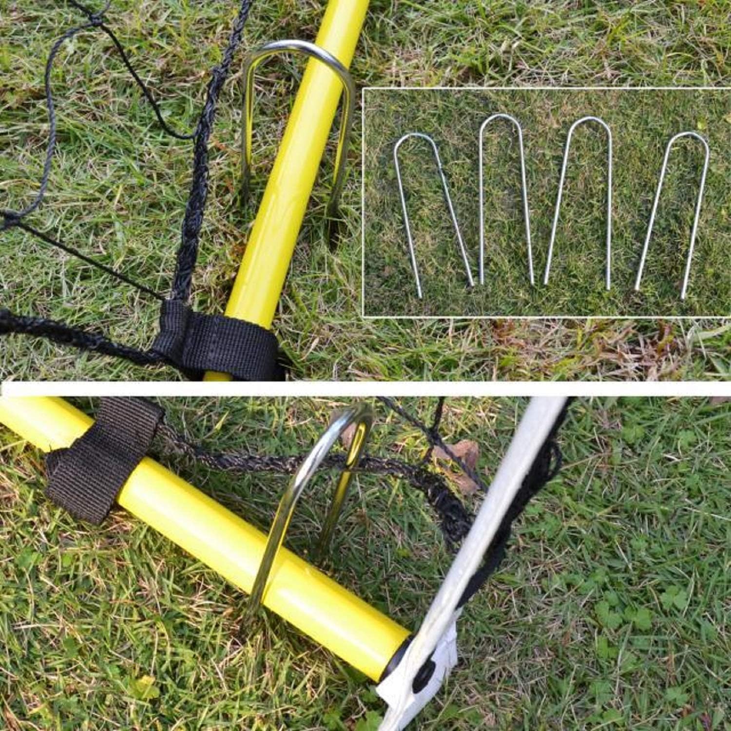AAGUT 12 Inch Garden Stakes 50 PCS Fence Ground Stake Heavy Duty Yard Landscape Staples Galvanized Tent Spikes 11 Ga Lawn Pins for Dog Fencing Drip Irrigation Hose - Image 5