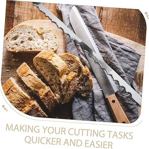 Miniatura 8 de PRETYZOOM Bread Bow Knife Replacement Blades Serrated for Sourdough Loaf Cake Stainless Steel