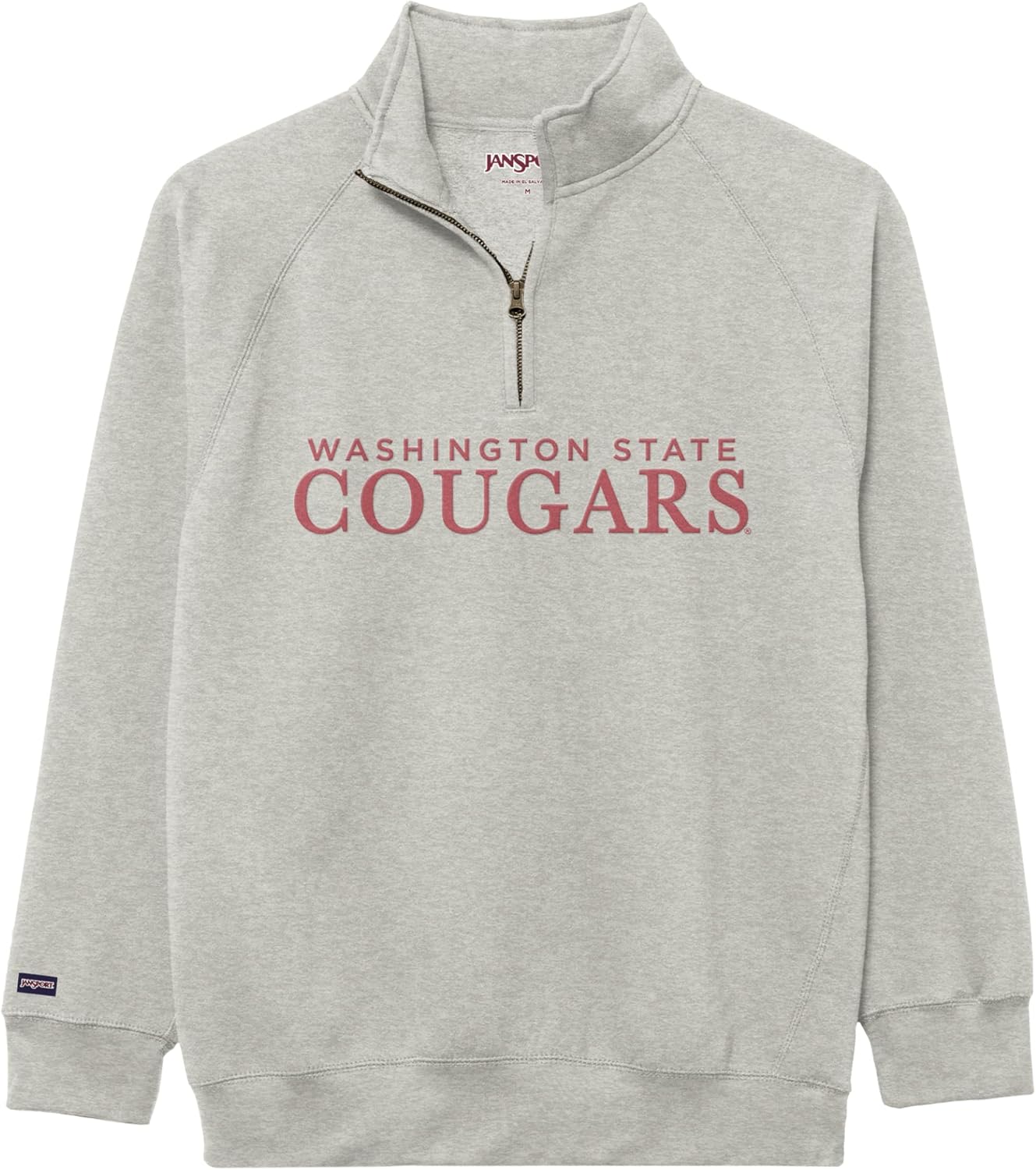 JanSport NCAA Officially Licensed Rival Quarter Zip Sweatshirt, Long Sleeve Unisex, Cotton-Polyester Blend, Stand-Up Collar