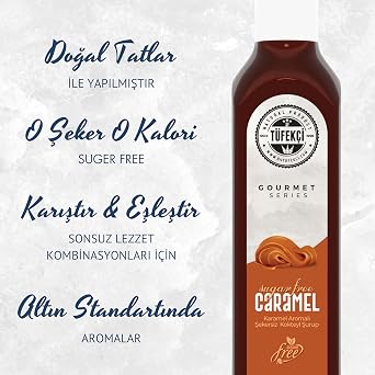 By Tüfekçi Gourmet Serias Sugar-Free 0 Calories 0 Sugar Flavored Coffee Cake Dessert and Cocktail Syrup (4 X 60 ml, 4 Best Selling Trial Set)
