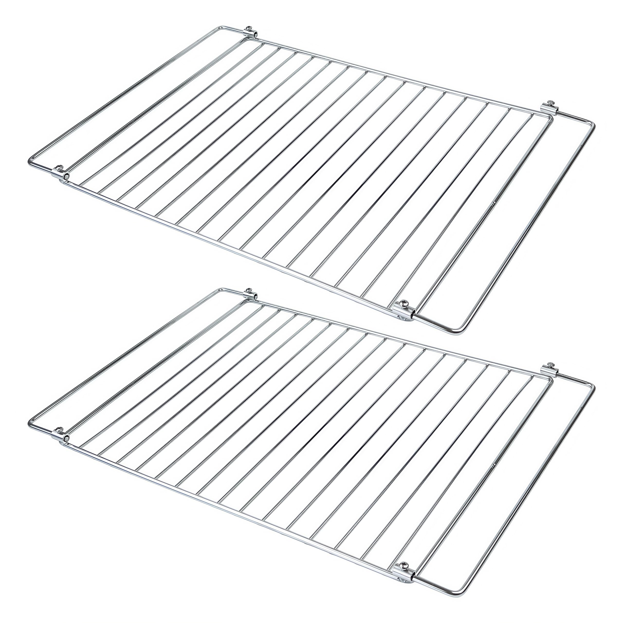 Lot de 2 grilles de cuisson extensibles en acier inoxydable (41 ~ 49 cm) x 32,49 cm, grille de cuisson pour four, remplacement pour la plupart des marques de fours de refroidissement, grille