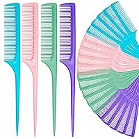 Vista 11 de 24 Pcs Rat Tail Comb Set for Women -Fine Tooth Styling comb with Pick, Anti-Static Heat Resistant Teasing Comb,Professional Hair Parting Tools for