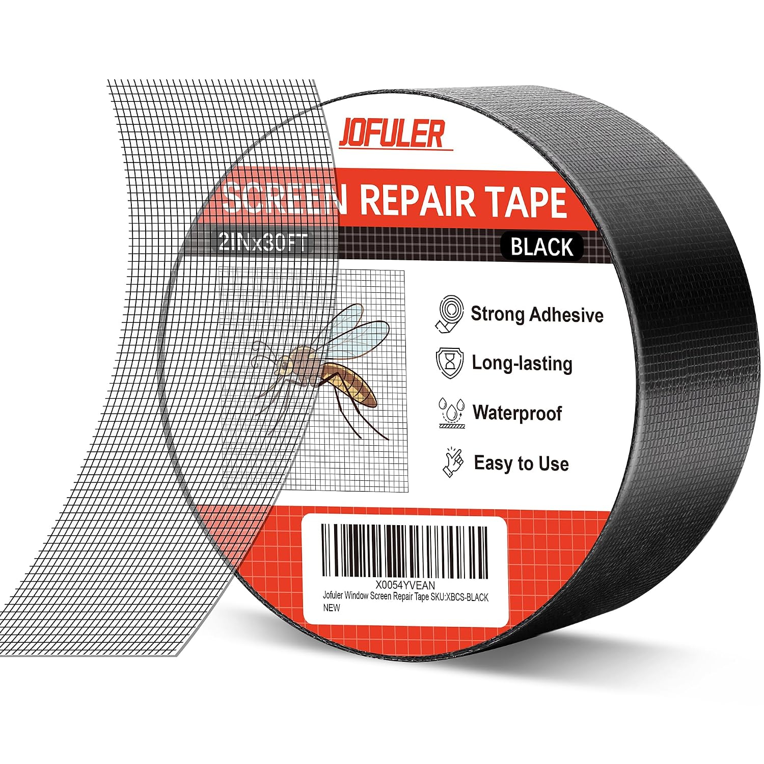 Screen Repair Tape, Quick Screen Repair Kit, 2" x 30Ft Black