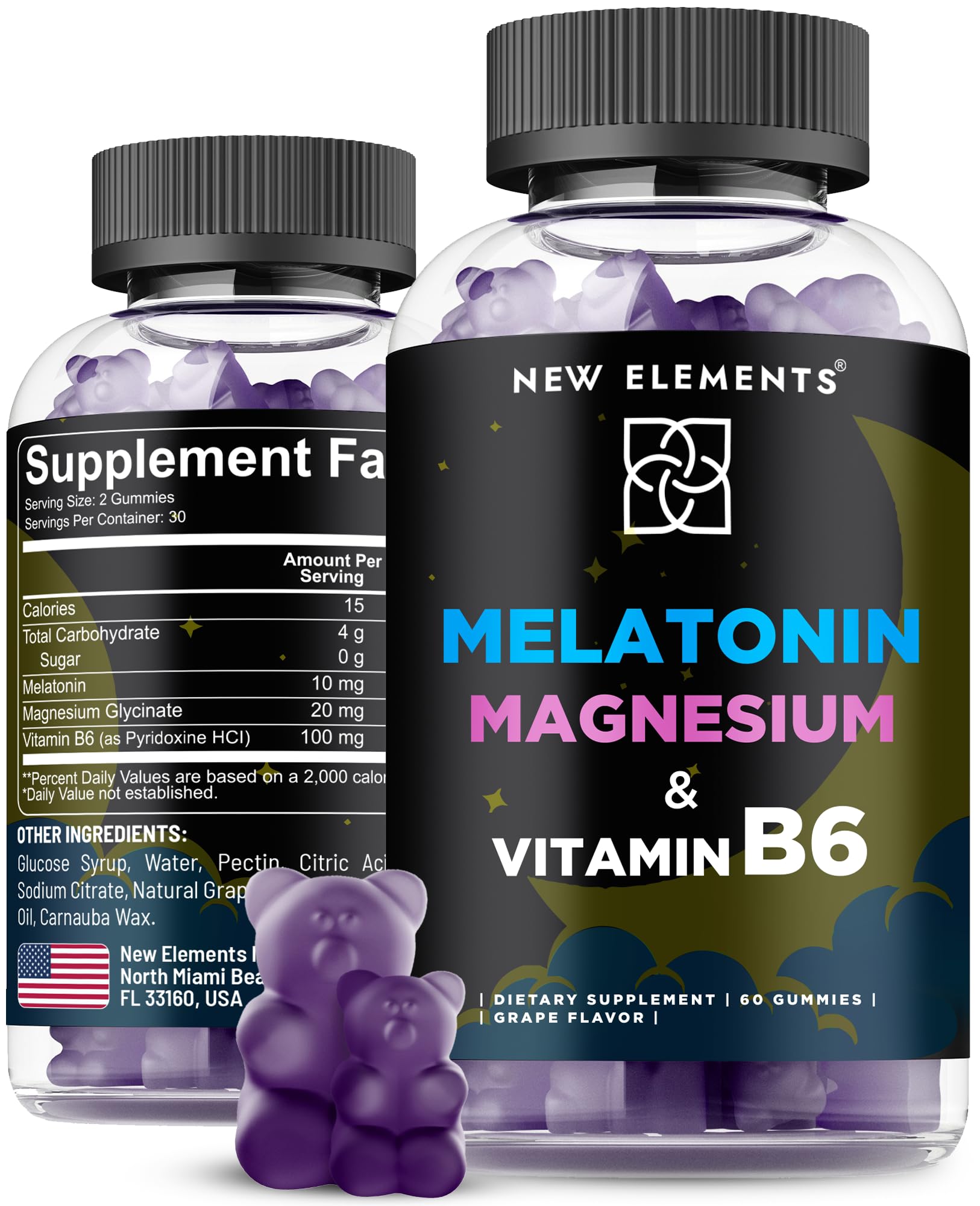 Amazon.com: New Elements Melatonin Gummies 10mg with Magnesium