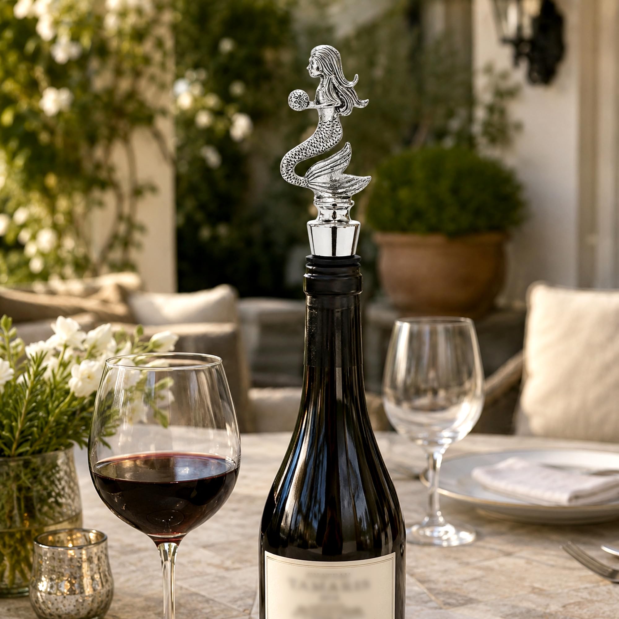 Homestia - Tapón de acero inoxidable reutilizable para botella de vino y otras bebidas.