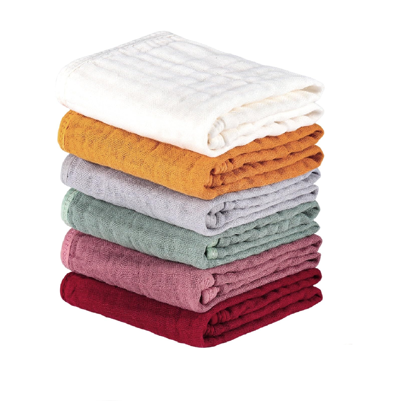 Yamitora Baby Mulltücher Spucktücher 6 Stück Stoffwindeln mulltücher Baby Spucktücher Mullwindeln Spucktücher Baby extrem Saugstark Baumwolle Faltwindeln Abwischen Abdecken von Neugeborenen