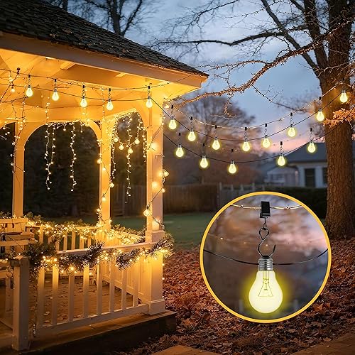 Miniatura 4 de Paquete de 46 ganchos de cortina de metal, clips de luz para tira de luces exteriores, ganchos para cortinero, ganchos para barra de cortina, clips