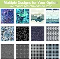 Vista 53 de Play Tailor - Mantel para mesa de pícnic con cubiertas para bancas, impermeable y a prueba de viento con bolsa de cordón, ajustable a mesas y bancas