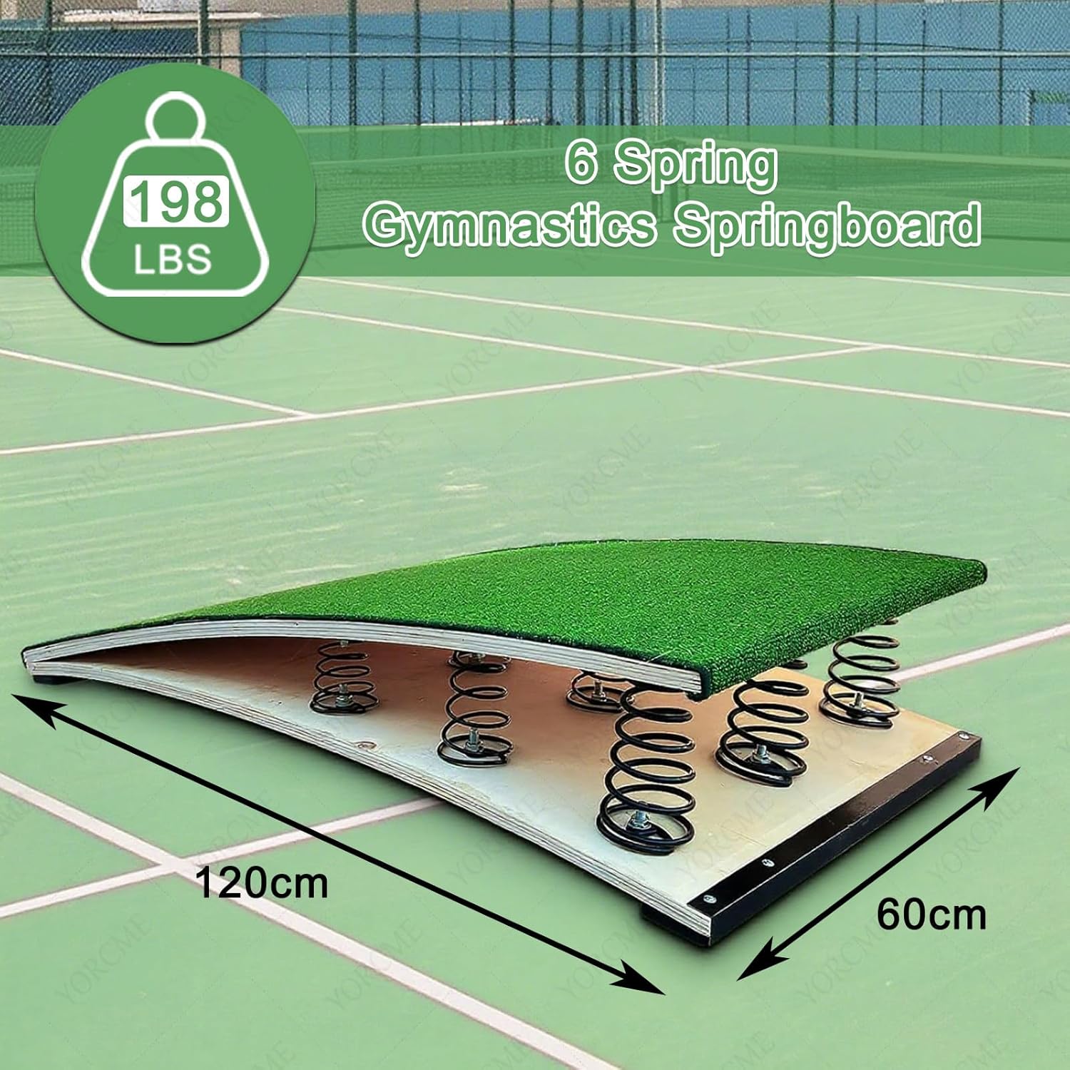 High-Impact Springboard for Heavy Adults Elastic Board - 4/6/9 Power Springs, Gym Center Grade, 240lbs Max Weight,Supports Home Gym & School Training 6Springs