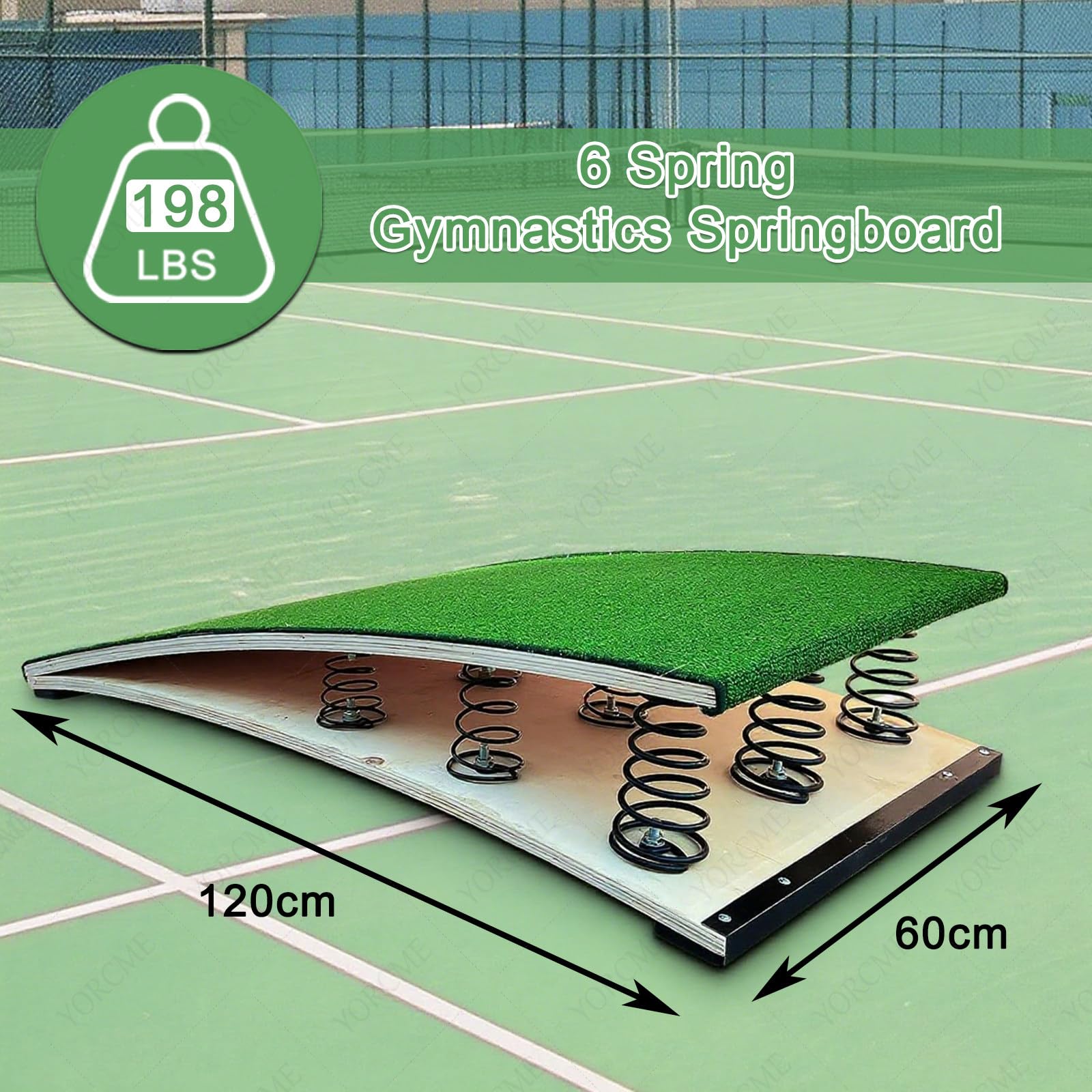 Trampolino Multisport, Attrezzatura per Allenamento E Volteggio, Pedana di Supporto al Salto - Ginnastica/Wushu/Tuffi, Design A 4/6/9 Molle, Impermeabile per Piscina/Uso Esterno 6Springs