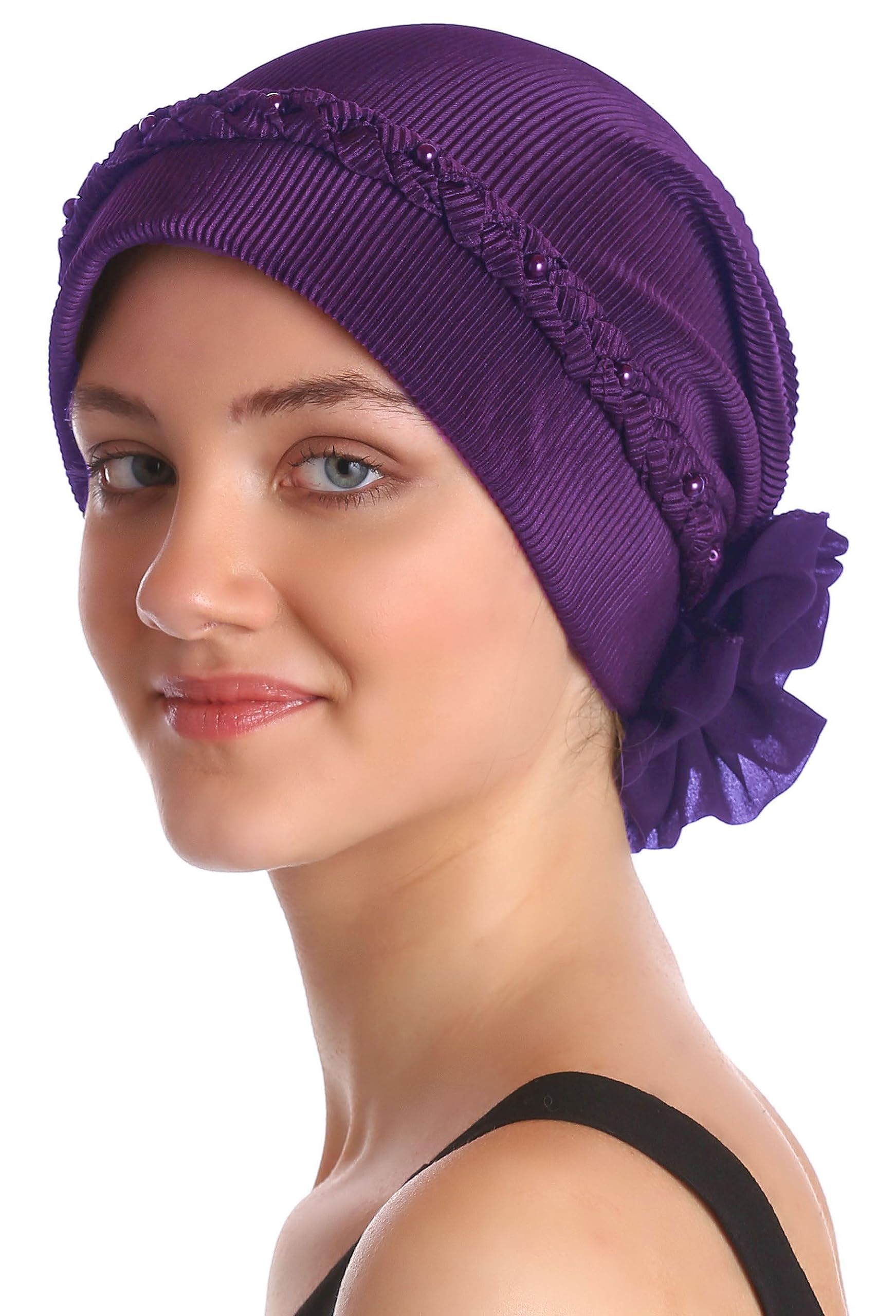 Deresina Headwear Women's Jazzberry Deresina Braided Beaded Chemo Turban For Hair Loss ( - One Size)
