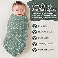 Vista 3 de Itzy Ritzy Funda Multiusos Boss de Lactancia – Una Funda de Lactancia, Manta Envolvente, Cobertor para Asiento de Auto, Tapete para Tiempo Boca