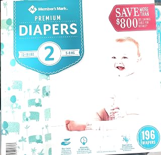Member's Mark Premium Size 2 Diapers (Netcount 196 Diapers),, 196Count ()