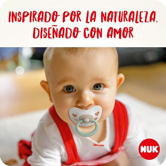 NUK Signature Day & Night Pacifier | 6-18 Months | Calms 95% of Babies | BPA-Free Silicone Heart Pacifiers | Glow in the Dark | Hearts | 4 Pack