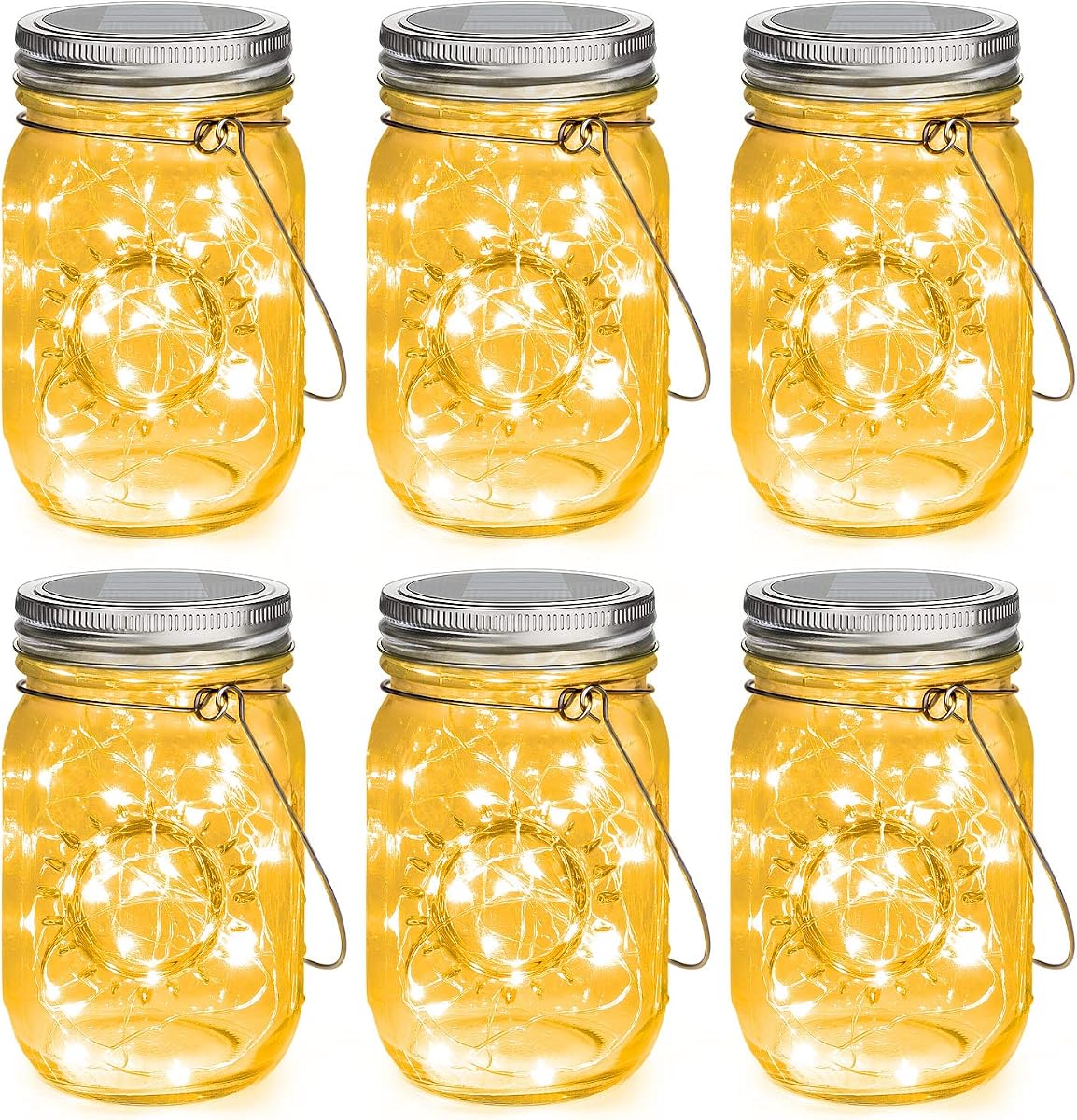 Mlambert Mason Jar Solar Lights 6 Pack