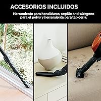 Vista 10 de Shark Rocket Aspiradora ultraligera sin bolsa con cable para limpieza de alfombras y suelos duros con dirección giratoria (HV301), gris/naranja
