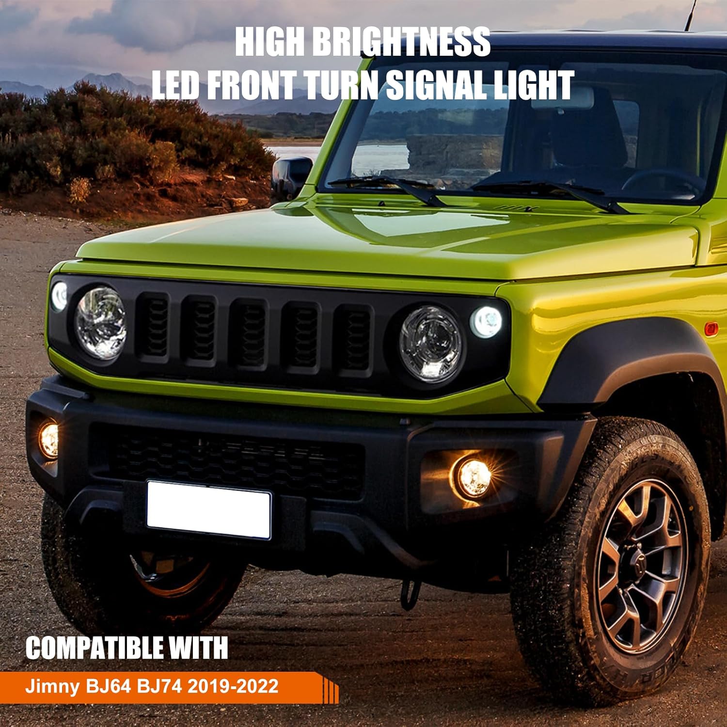 LED Front Daytime Running Turn Signal Lights Compatible with SUZUKI JIMNY JB64 JB74 2019-2022(Smoked Lens)