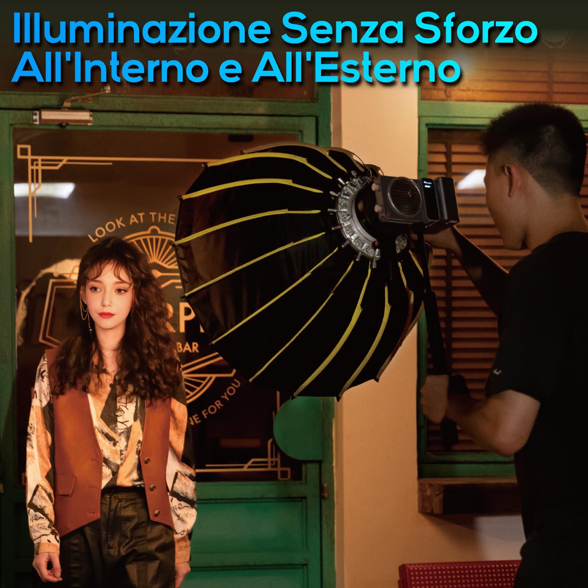ZHIYUN MOLUS X100 [Ufficiale] Luce video 100 W, COB LED Illuminazione video portatile, Bi-Color Streaming Lampada con 17317 Lux/ 2700~6500K/ CRI≥95/ TLCI≥97/ Controllo APP, Batteria non inclusa
