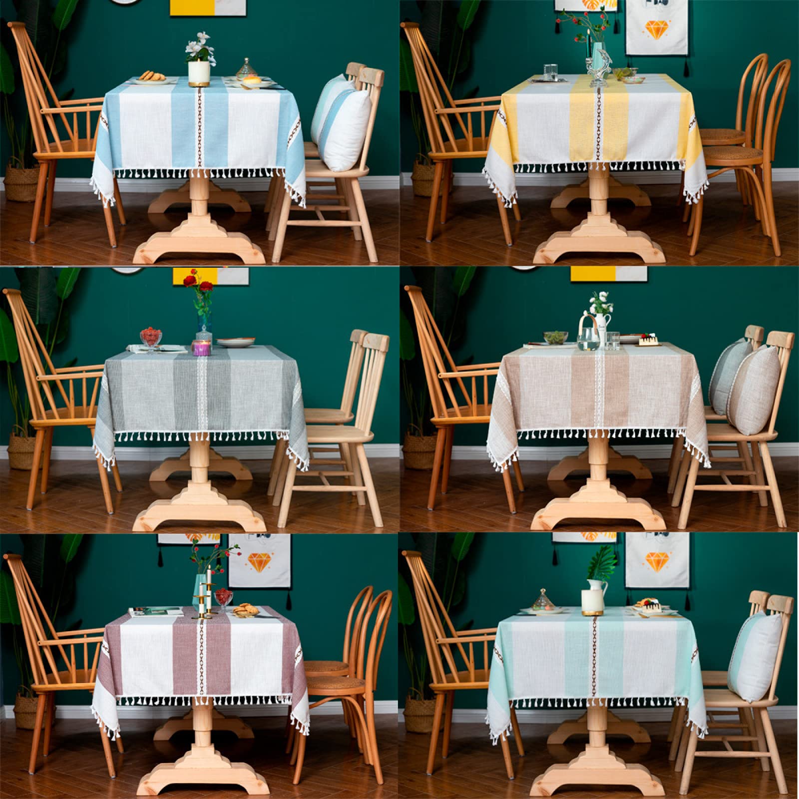 Mantel rectangular rojo, 110 x 170 cm, tela de lona de algodón, mercerizada, lavable, adecuado para el hogar y la gastronomía
