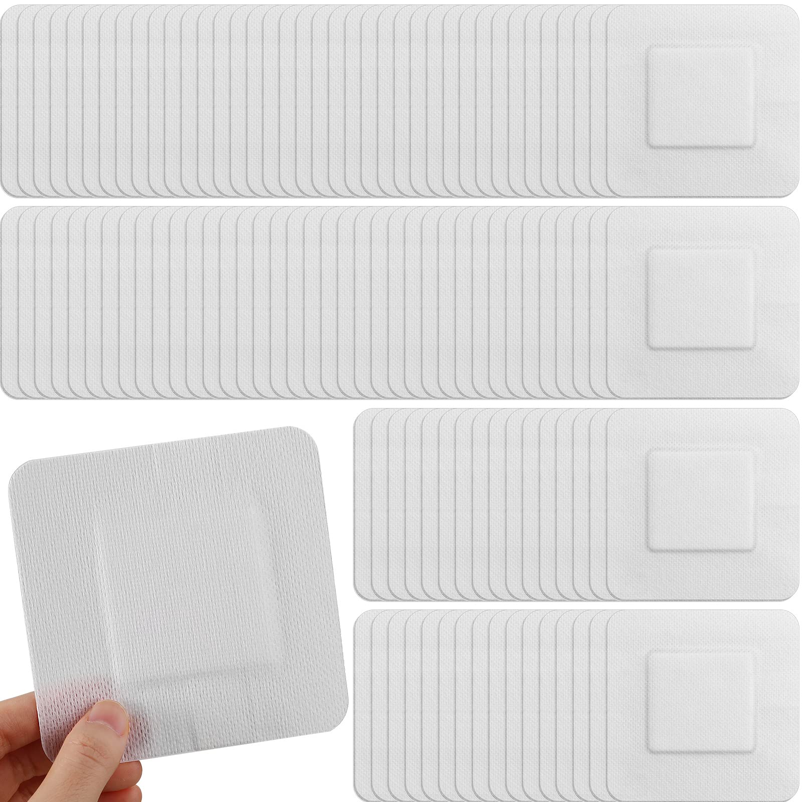 Nuogo 100 Pack Island Dressing 4"x4" Bordered Gauze Pads Breathable Dressing Pad with Adhesive Border Bandages Bulk Soft Individually Wrapped for