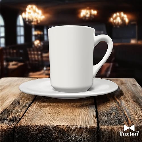 Miniatura 5 de Tuxton China TRE-017 Tiara taza, 8 onzas., 3.0 in (de) diámetro x 9.925cmH, apto para microondas y lavavajillas, horno a prueba de prueba,