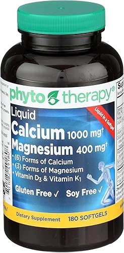 Calcio líquido con cápsulas blandas de magnesio, 1000 mg, 180 unidades