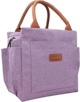 Joymee Purple Insulated Lunch Bag for Women Men - Large 10.3L Leakproof Cooler Tote with Bottle Holder Side Pockets for Work Travel Picnic