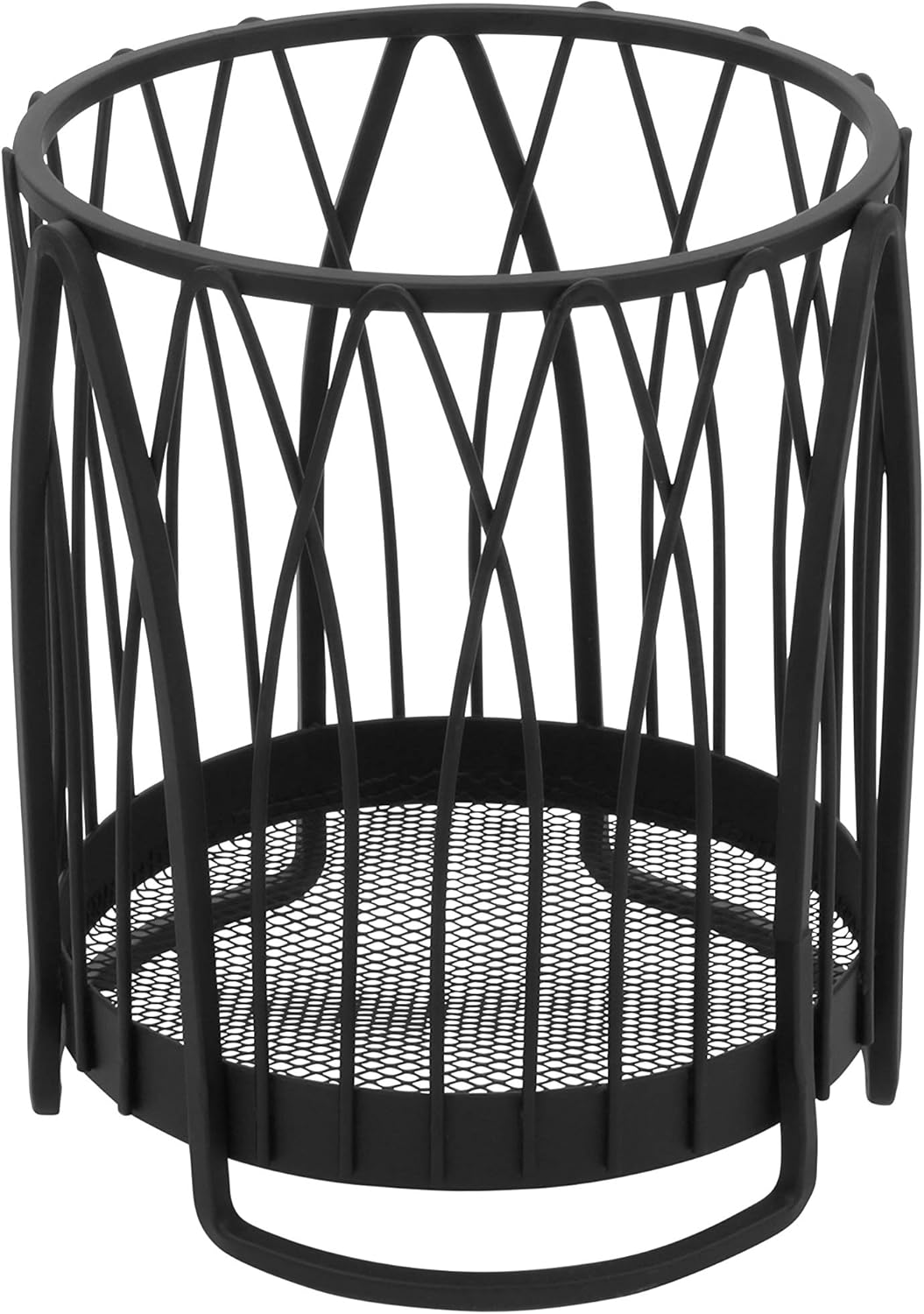 Spectrum Diversified Twist Round Holder & Kitchen Countertop Organizer Cooking Utensil Crock for Kitchen Organization & Storage, Cutlery & Flatware Caddy, Black - Utensil Organizers